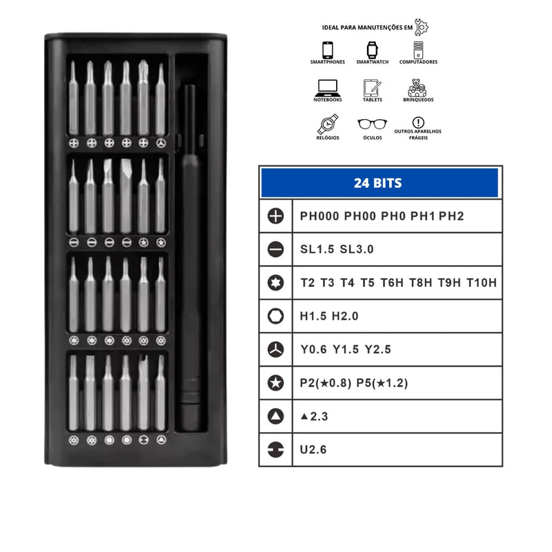 Kit de Ferramenta - Chave Magnética 24 peças