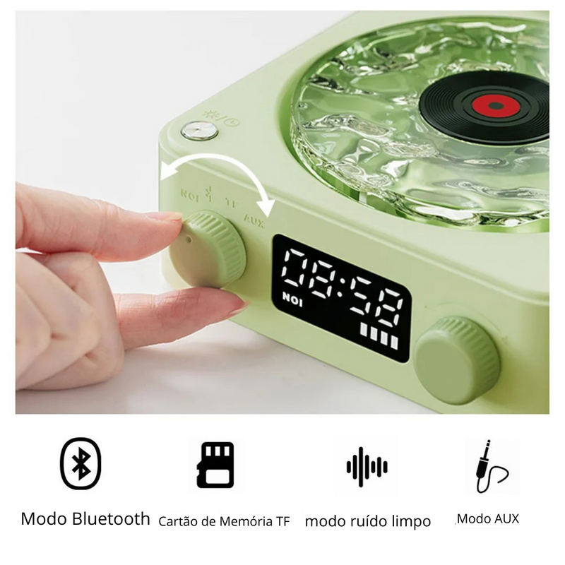 Mini Vinil Retrô Bluetooth - Prático