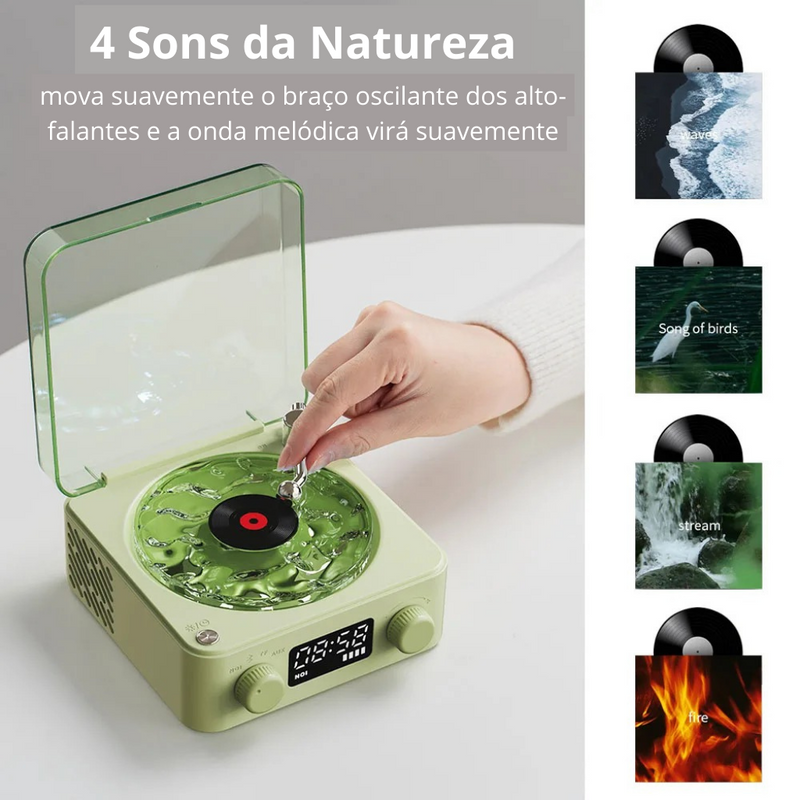 Mini Vinil Retrô Bluetooth - Prático