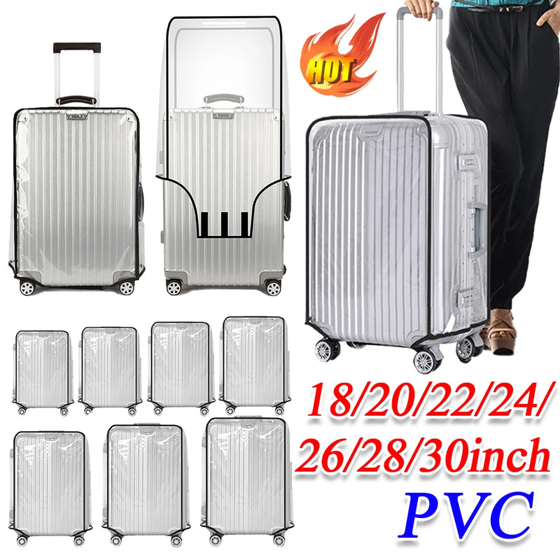 18-30inch Clear Suitcase Cover Protector PVC Suitcase Cover Protectors Scratch-resistant Trolley Case Cover for Wheeled Suitcase