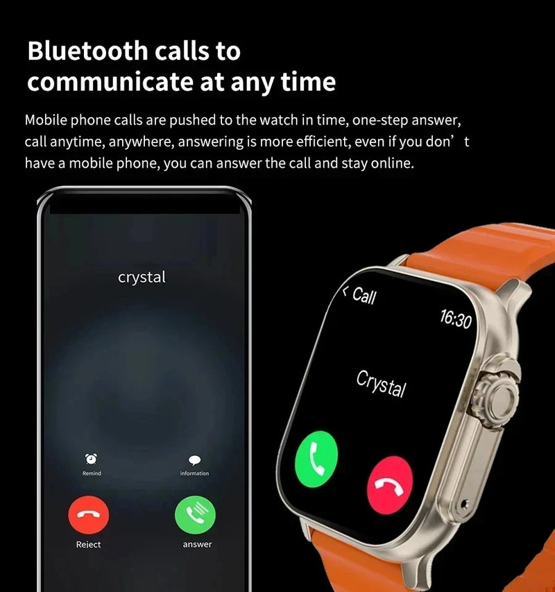 Wholesale T800 Ultra Smart Watch Men 49mm Series 8 AMOLED Screen NFC Compass Waterproof  Watch IWO Ultra 9 Smartwatch