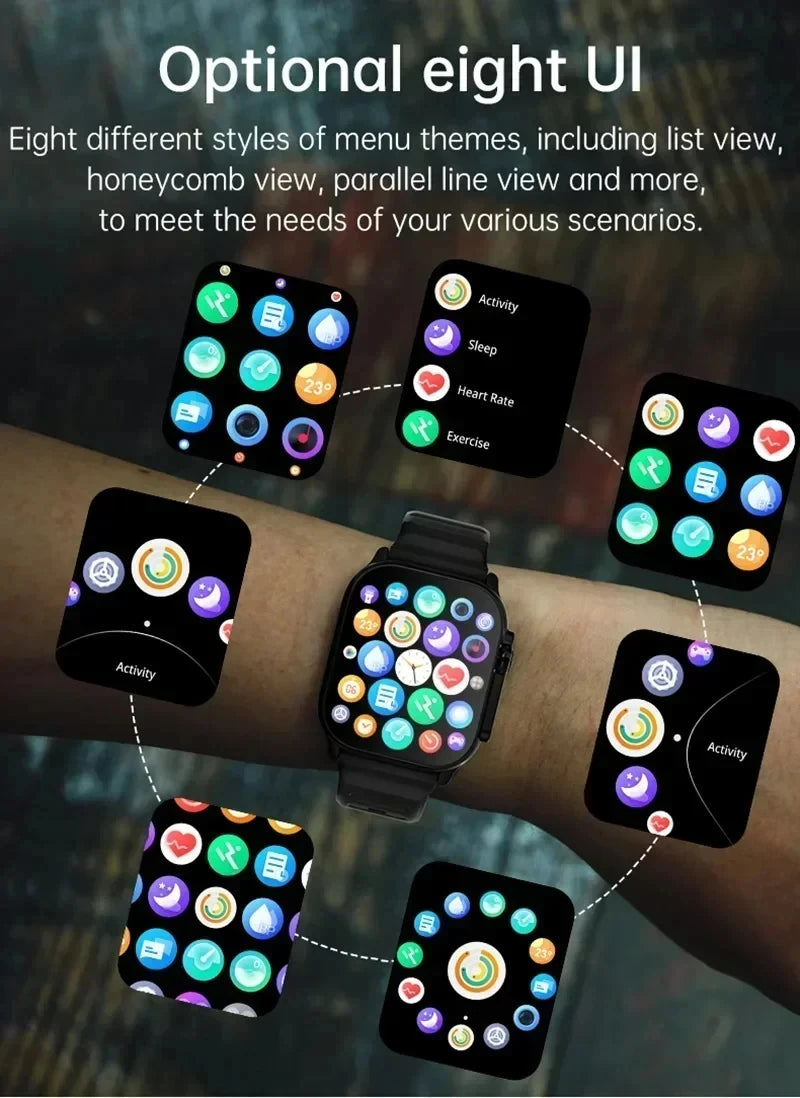 Wholesale T800 Ultra Smart Watch Men 49mm Series 8 AMOLED Screen NFC Compass Waterproof  Watch IWO Ultra 9 Smartwatch