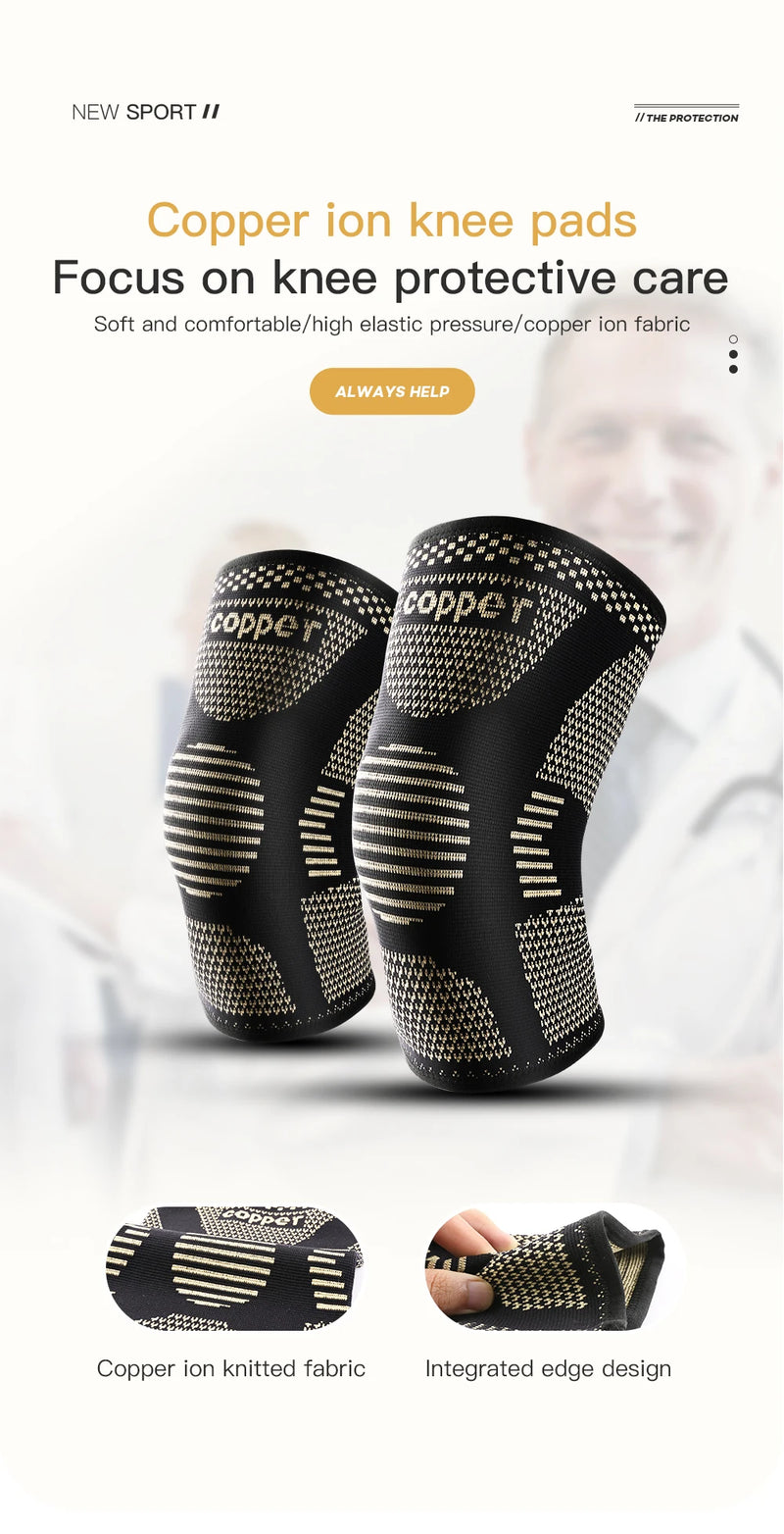 1PC Copper Knee Brace for Arthritis Pain Support-Copper Knee Sleeve for knee pain Compression sleeve for Sports,Knee Pain Relief