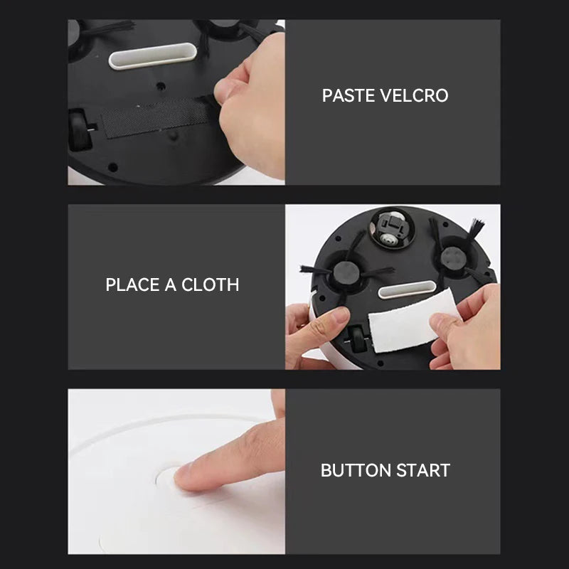 3 In 1 Automatic Electric Floor Vacuum Cleaner 1500pa USB Rechargeable Wireless Dragging Clean Sweeper For Home Office