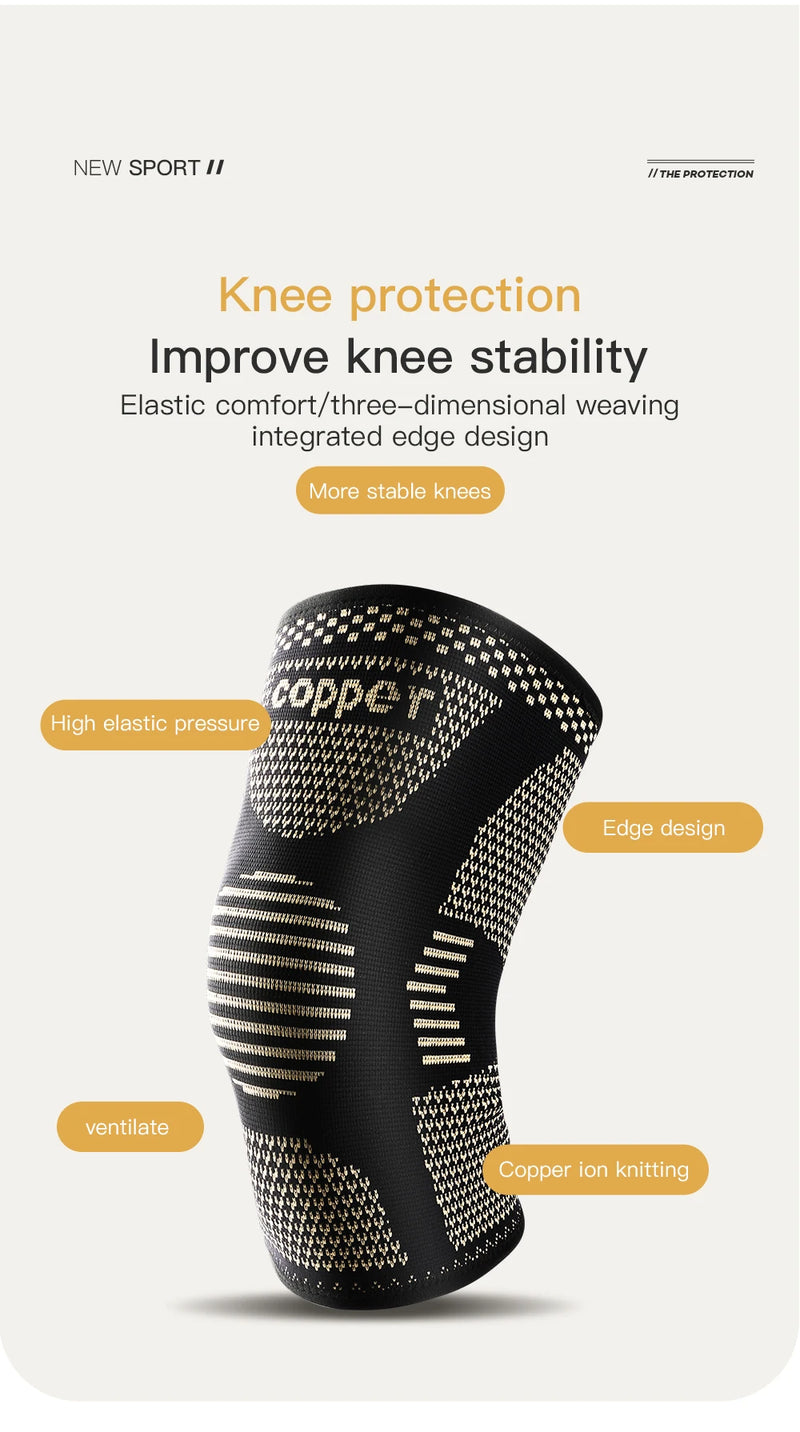 1PC Copper Knee Brace for Arthritis Pain Support-Copper Knee Sleeve for knee pain Compression sleeve for Sports,Knee Pain Relief